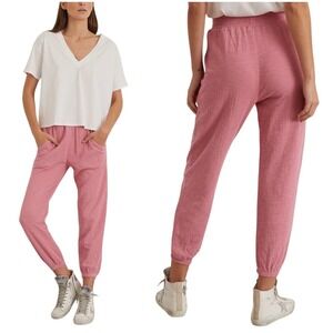 Apiece Apart Dinas Joggers Womens L‎ Pink Organic Cotton Sweatpants Athleisure